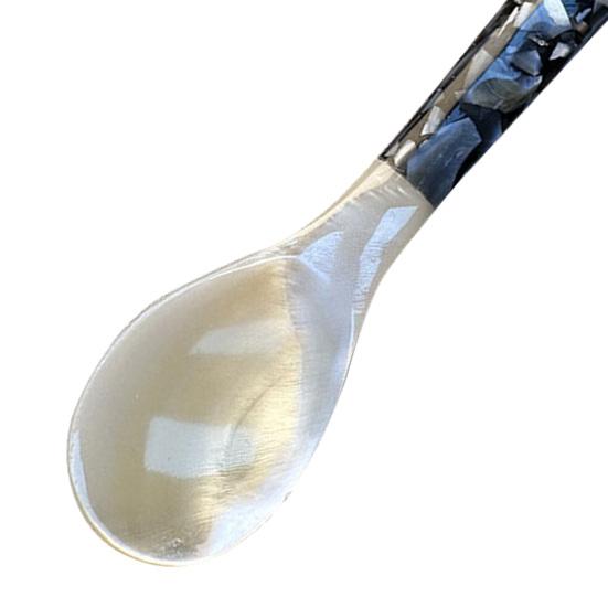 Lžička na zmrzlinu s akrylovou rukojetí Elegantní přírodní mušle Čajová lžička Dezertní káva Míchací lžička Unikátní stolní nádobí pro domácí večeře