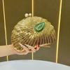 Handbag Pearl Embellished Clutch With Shell Appearance Design For Evening Party Dress