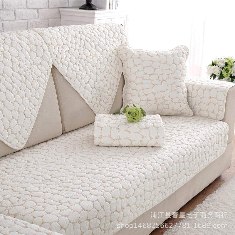 Manufacturer Nordic Pure Cotton Sofa Cushion, Four-Season Simple And Modern Universal Non-Slip Back Cotton Sofa Cover Towel Seat Cushion