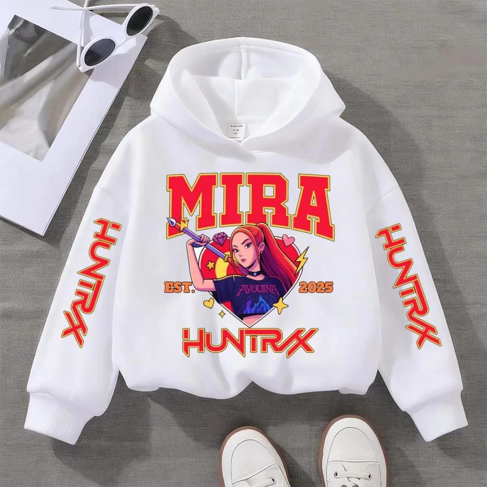 KPop Demon Hunters Printed Hooded Sweatshirt - Autumn and Winter Fashionable Children's Casual Comfortable Pullover