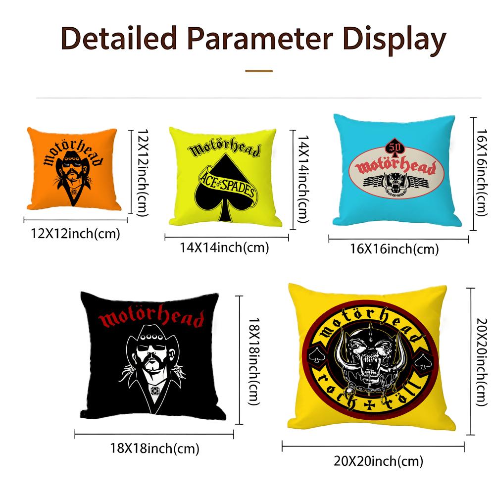 Metal Motrhead Cushion Cover Cushion Cover Set 4Pcs 50X50 45X45 40X40 Pillowcase Decorative Sofa Home Decor