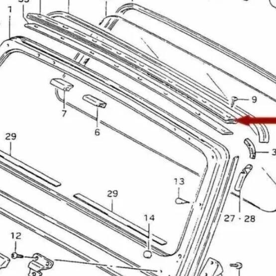 Soft Top Garnish Connect Soft Top To Windshield Frame For Suzuki Samurai 80-95