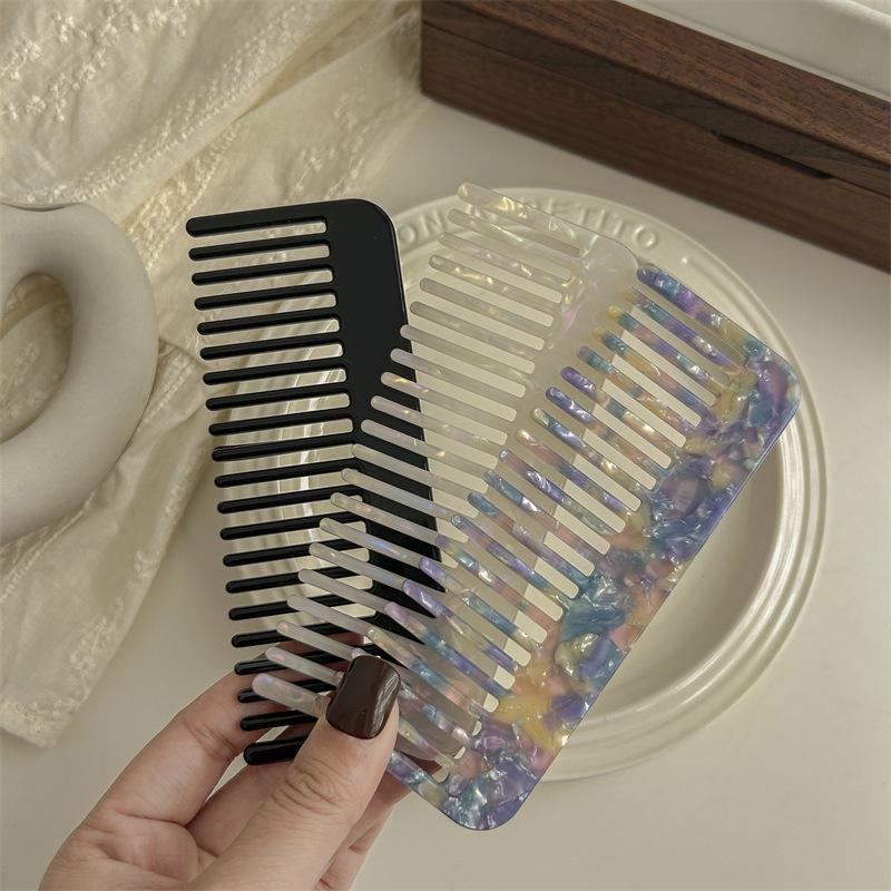 Koreanischer Retro-Haarkamm mit breiter Zahnung und Essigsäure für lockiges Haar – Haar-Accessoire im Promi-Stil für Frauen