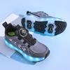 Kids Lights Sports Shoes Rubbing Shoes Charging and Disassembling Four Wheels Slide Shoes LED Kids Glowing Sneakers