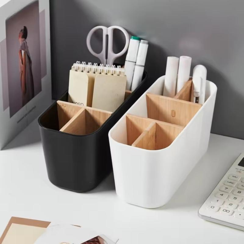 Toothbrush Holders For Bathrooms, Electric Tooth Brush Holder With Bamboo Dividers Toothpaste Organizer For Bathroom Countertop