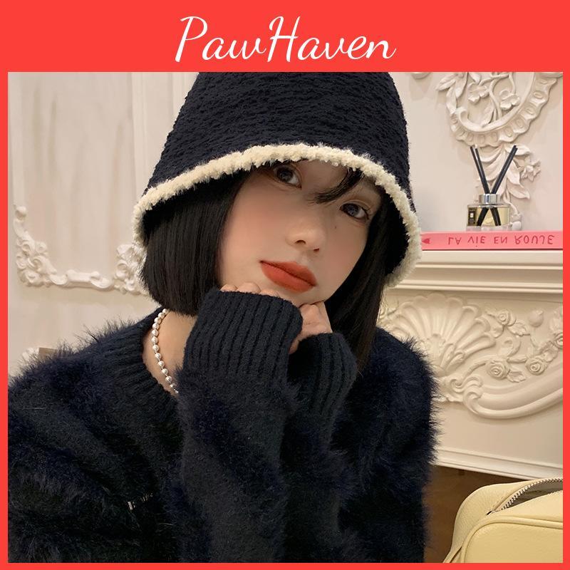 Fashionable And Soft Black Cotton Bucket Hat For Women Ideal For Fall Winter And