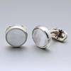 Used New Monart Cufflinks Men's Cufflinks Cufflinks Round Silver Mother of Pearl AGRI SP RGC A Made In Italy Semi Precious Stone