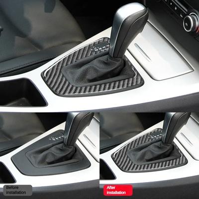 BMW 3 Serisi E90 E92 2005-2008 2010 2011 2012 Aksesuarlar Siyah için Araba İç Vites Paneli Çıkartması Dekoratif Kapak Trim