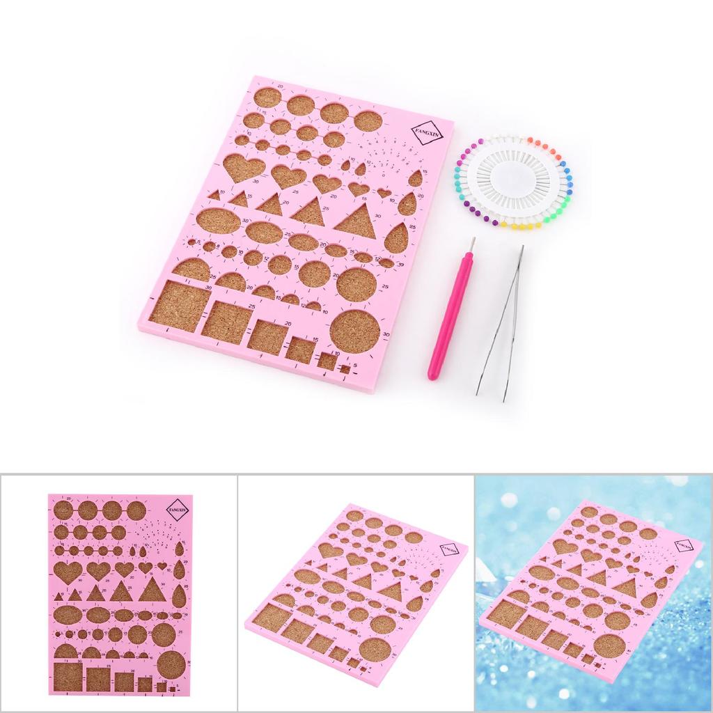 Paper Craft Template Board   Tweezer   Pins   Slotted Pen Quilling Tools Kit (Blue)