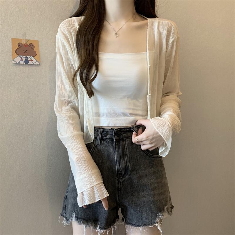 2023 Women's Chiffon Long-Sleeve Sunscreen Cardigan - Trendy Summer Shawl Jacket Top