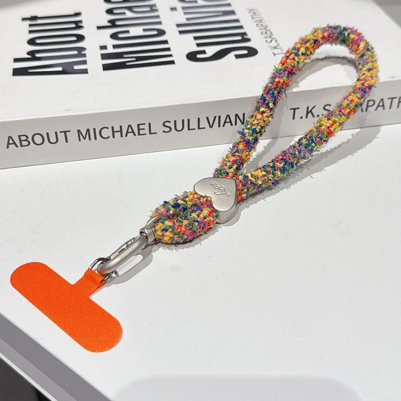New Trendy Color Dopamine Plush Wrist Lanyard Mobile Phone Rope Anti-lost Water Cup Rope Mobile Phone Lanyard Pendant Rope