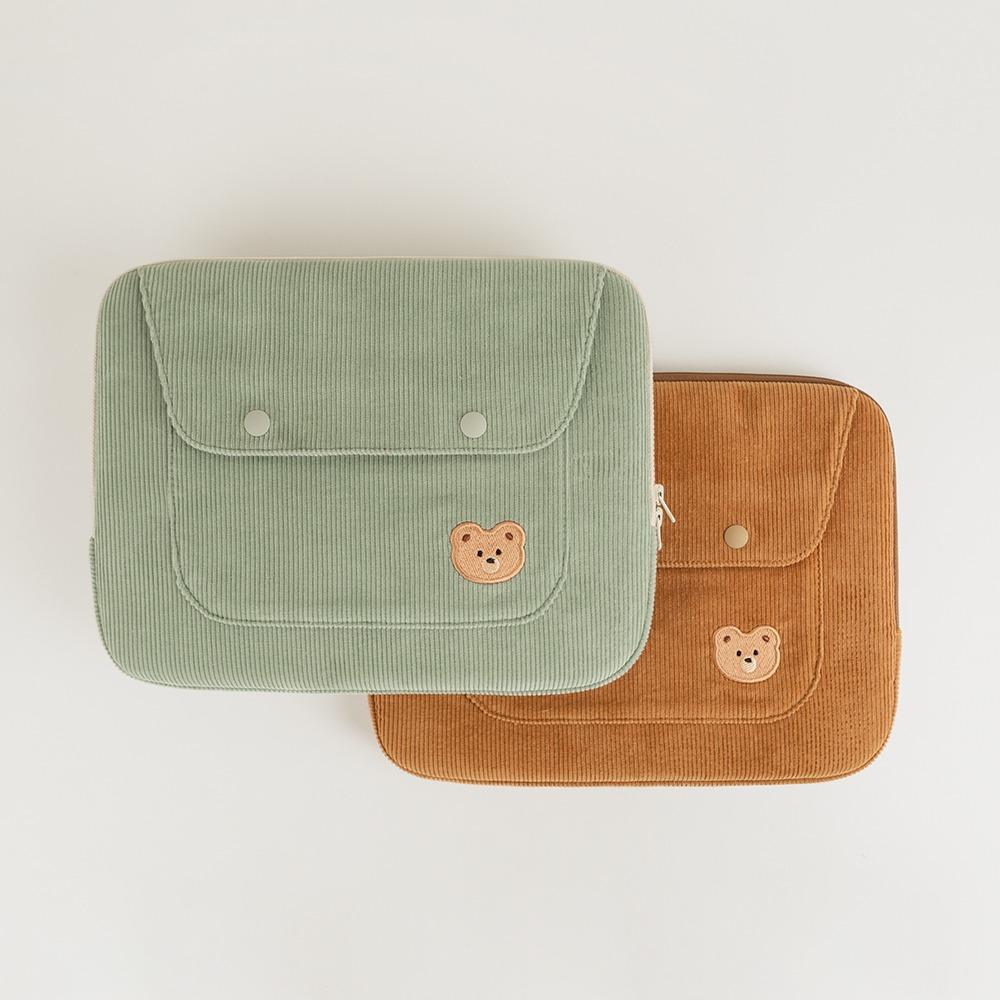 All New Frame Corduroy Laptop Pouch_Little Bear (Ipad 11/13/15 Inch)