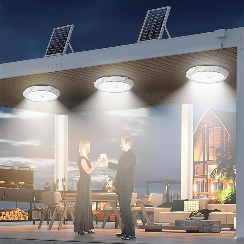 Solar Outdoor Ceiling Lights LED Security Lights with Remote Control Waterproof Solar Flood Wall Lights for Garden Ceiling lamps