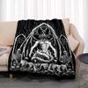 Satan Demon Evil Throw Blanket Bedspread Fleece Flannel Soft Warm Blankets Print Funny Birthday Gift Home Textiles Sofa Decor