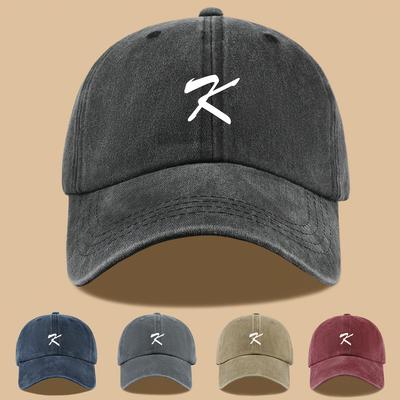 Adjustable Breathable Simple Letter K Logo Baseball Cap Unisex Outdoor Fishing Beach Sun Hat