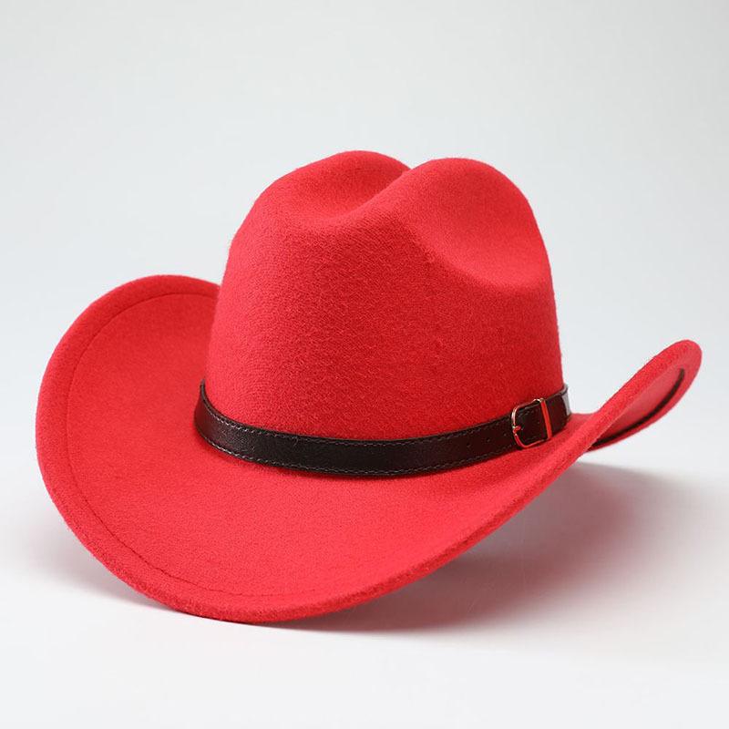 Deerskin Fleece Top Hat Retro Jazz Hat Men's and Women's Felt Hat European and American Woolen Hat Western Cowboy Hat