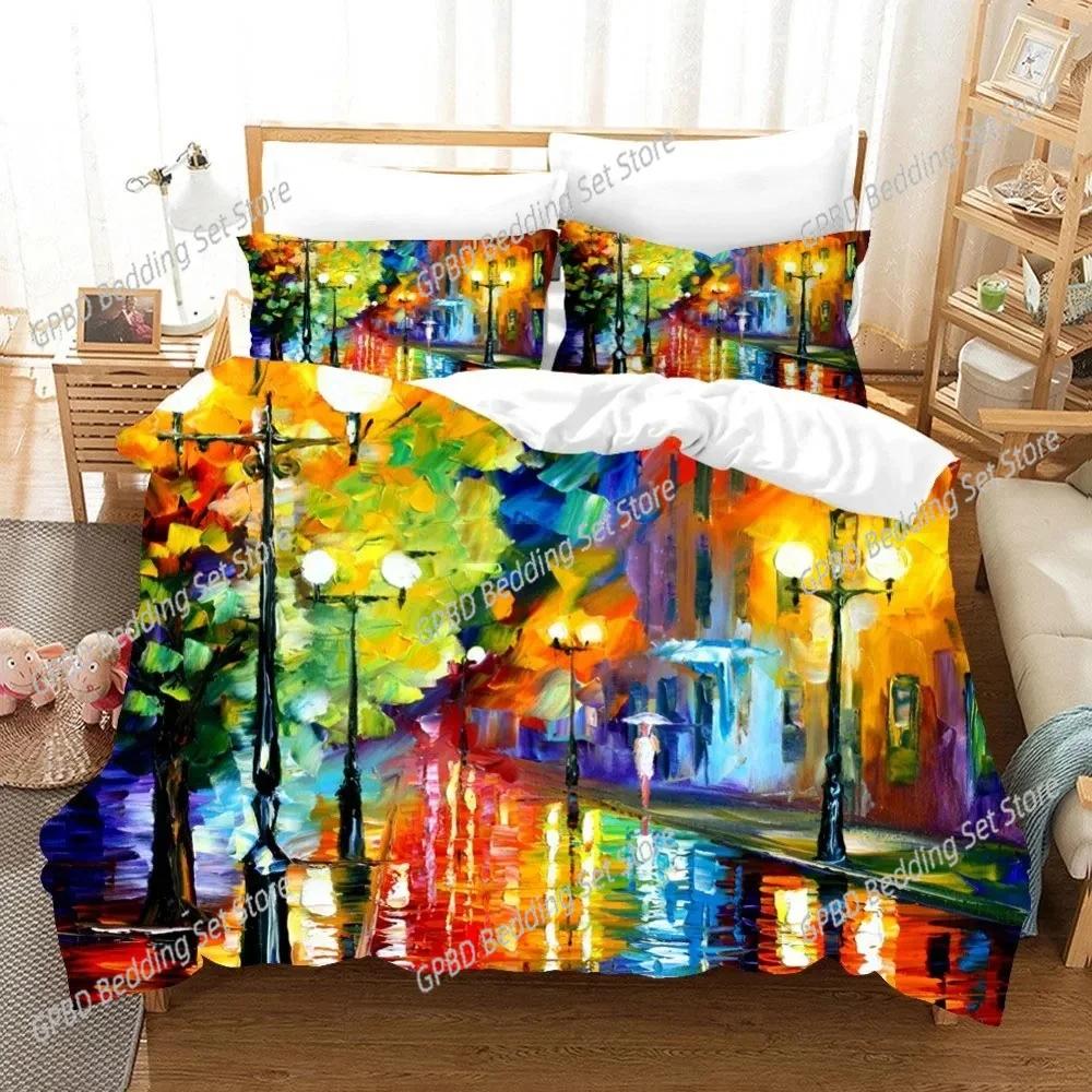 Comforter 3D Print Oil Painting Van Gogh Star Sky 3D Bedding Set Comforter Linen S Home Decor Single Double Twin