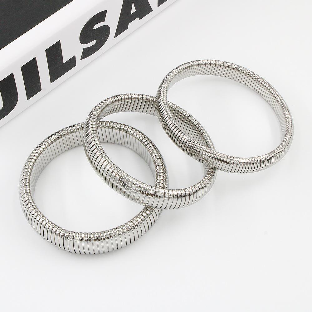 

Эластичный браслет из нержавеющей стали 10/12/16/20 мм для мужчин и женщин, уличные ювелирные изделия 10mm20cm（6cm) серебряный