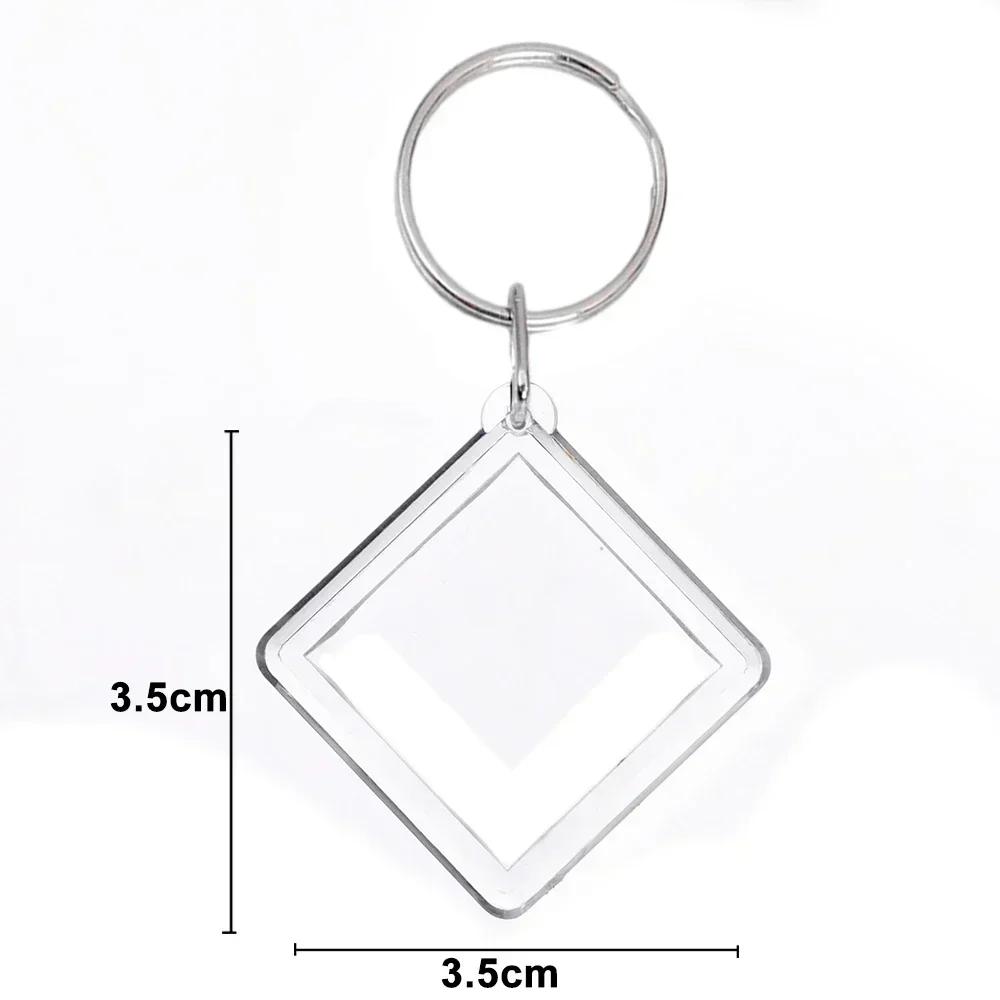 

5-100PCS Clear Acrylic Photo Frame Keychain Photo Insert Keyrings Blank Rectangle for Double-Sided Photos DIY Supplies 5 pcs