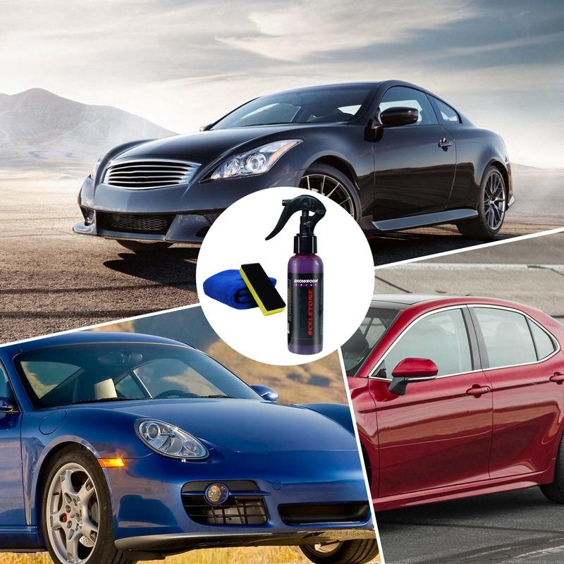 Spray Ceramic Coating For Cars High Protection Coating Agent Fast Automotive Polish Spray Coat Polish Agent With Sponge And