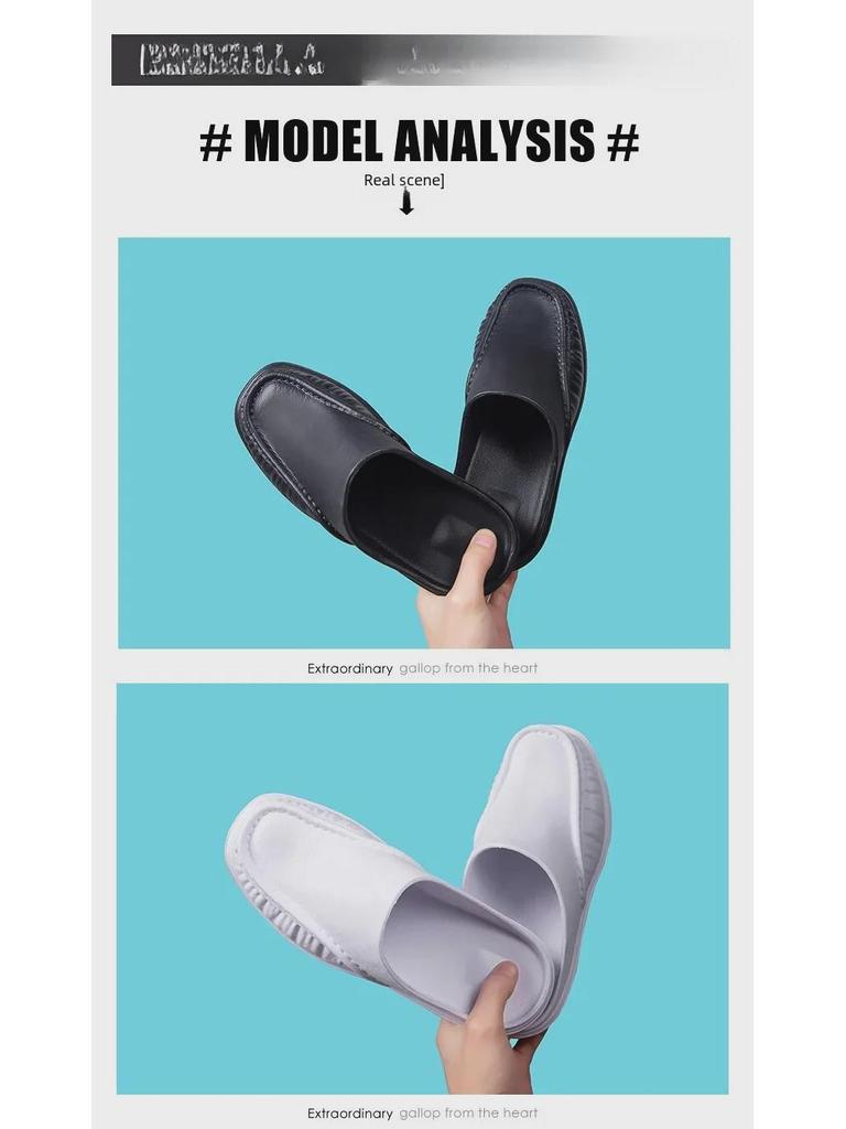 Men's Lightweight Indoor/Outdoor Summer Slippers - Large Size, Soft Bottom, Closed Toe