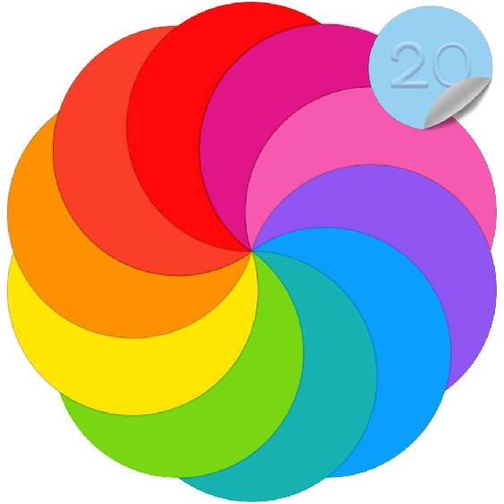 Цветные точки-круги для маркерной доски, съемные виниловые наклейки-точки, 10 цветов, для школьного класса, учителей, учеников, стола и парты 20pack-10colors