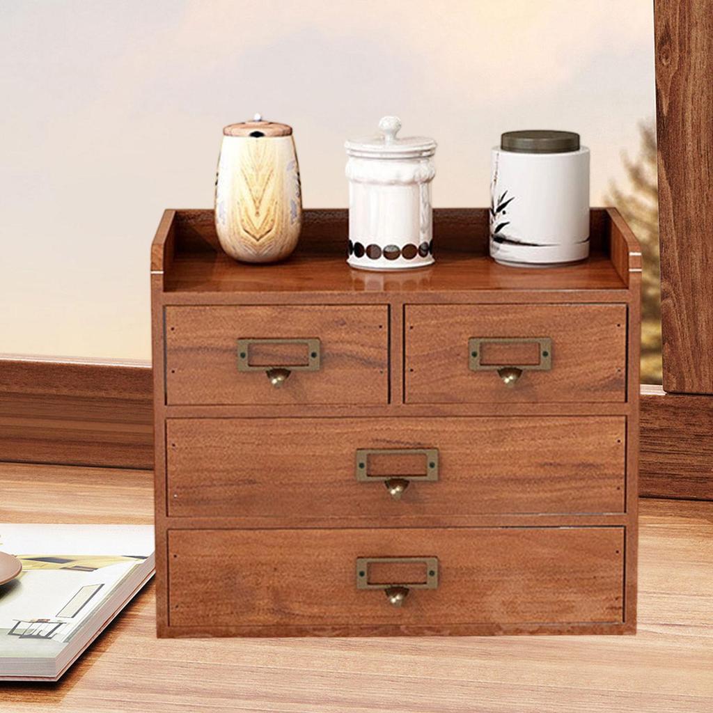 Wooden Storage Box Farmhouse Counter Dresser Desk Drawer Organizer Organization for NightStand Closet Vanity Living Room Nursery
