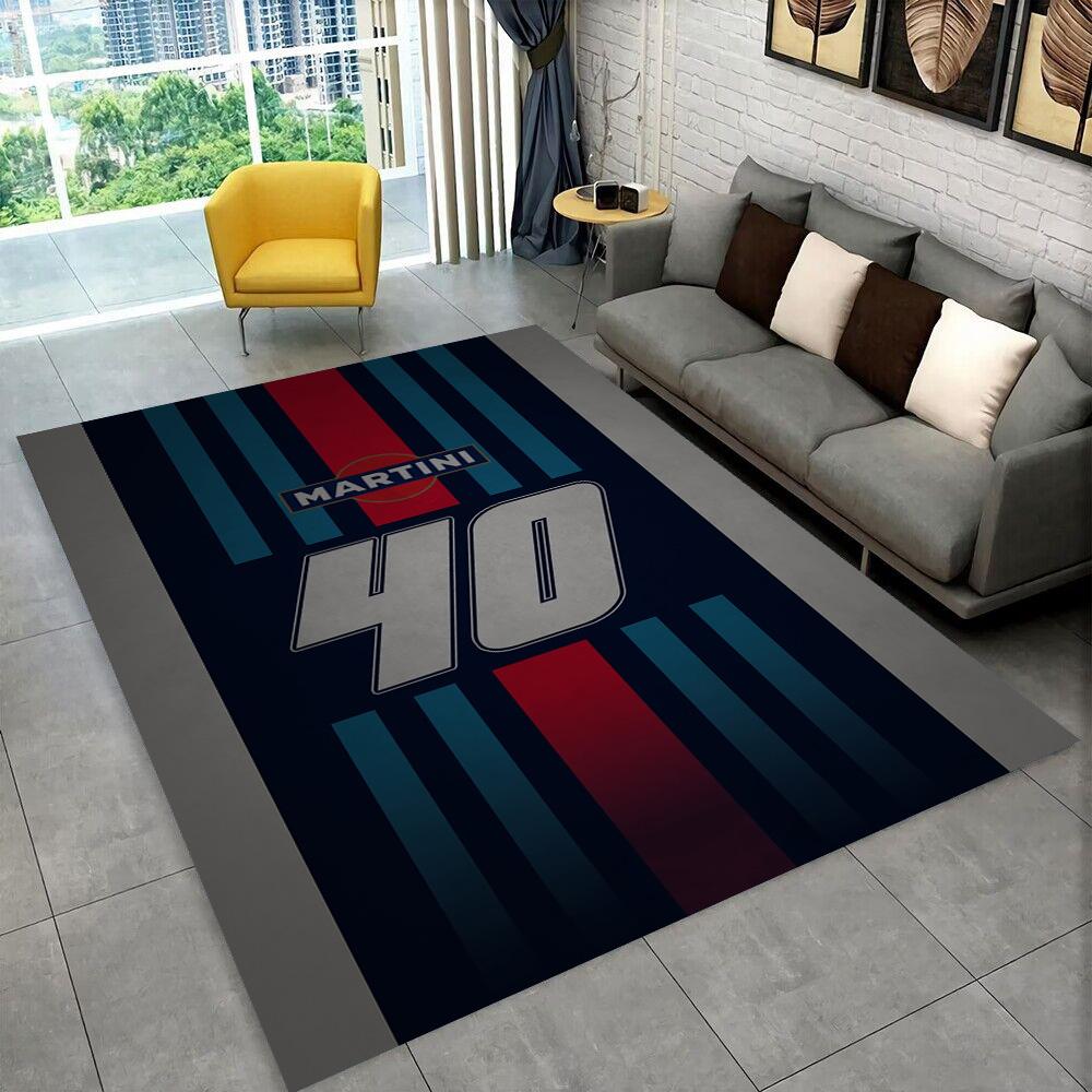 3D logo závodního auta M-Martini Moto Koberec pro domácí obývací pokoj ložnici pohovku Rohožka Dekor, dětská hrací protiskluzová podložka Dárek