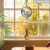 2D flacher Buntglas-Christgeschenk-Fensterdekoration, 6,3/7,87 Zoll Yak Religiöse farbige Glasplatte mit Kette, Charmante christliche Sonnenfänger