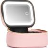 In Stock: Waterproof PU Makeup Bag with Light Design - Portable and Perfect for Travel