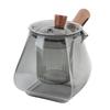 Water Separation Tea Pot 500ML Glass Tea Brewing Kettle with Wood Side Handle Removable Infuser for Electric Ceramic