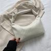 Internet celebrity retro simple bag women 2025 new fashion casual oblique span woven bag shoulder armpit small square bag