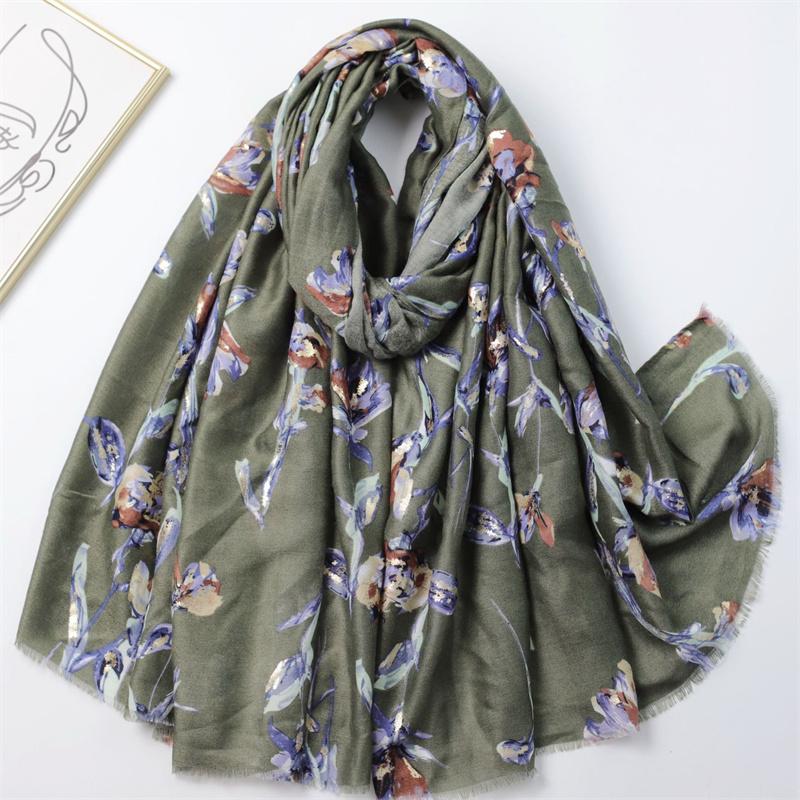 New Winter Vintage Penoy Floral Fringe Viscose Shawls Scarf Lady High Quality Wrap Pashmina Stole Bufandas Muslim Hijab 180*90Cm