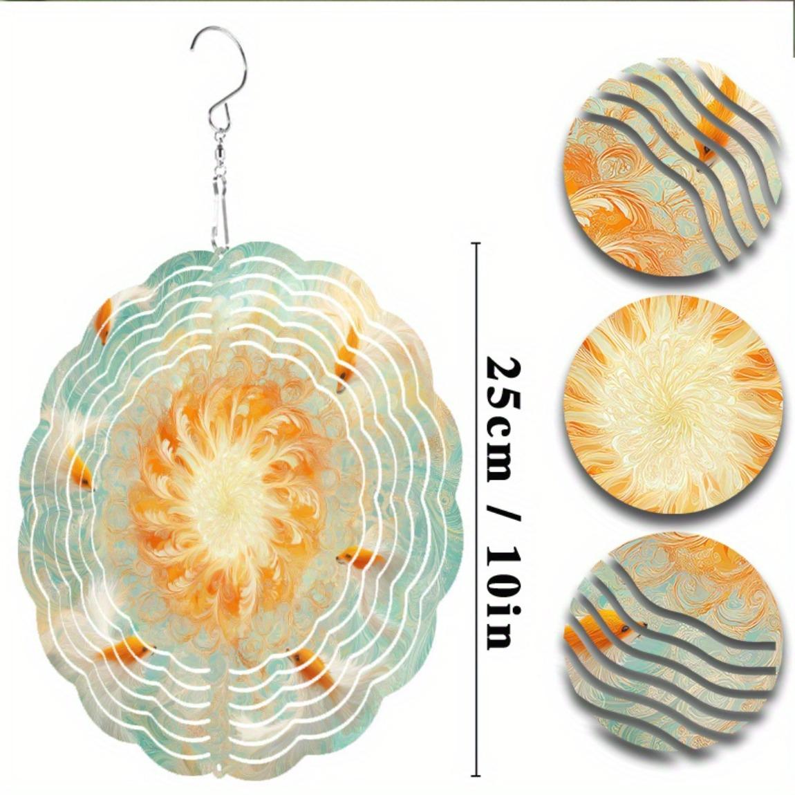 

10-дюймовый флюгер-вертушка «Лиса», уличный декор с вращающимся на 360 градусов крючком, яркий оранжево-белый металлический колокольчик для сада, патио, балкона, сезонный подарок 01A