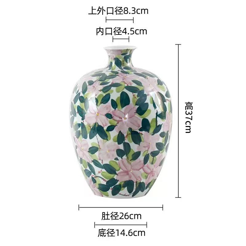 Ceramic Vase Hand-painted Flowers Handmade Porcelain Jar Flower Vase Ceramic Handicrafts Flower Arrangement Flowerpot