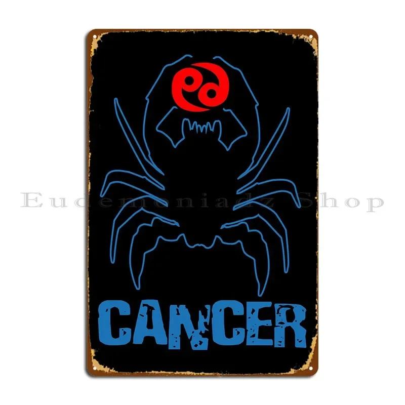 Cancer Crab Zodiac Sign Metal Signs Pub Iron Club Pub Mural Tin Sign Poster 20x30cm(7.8x11.8inch)