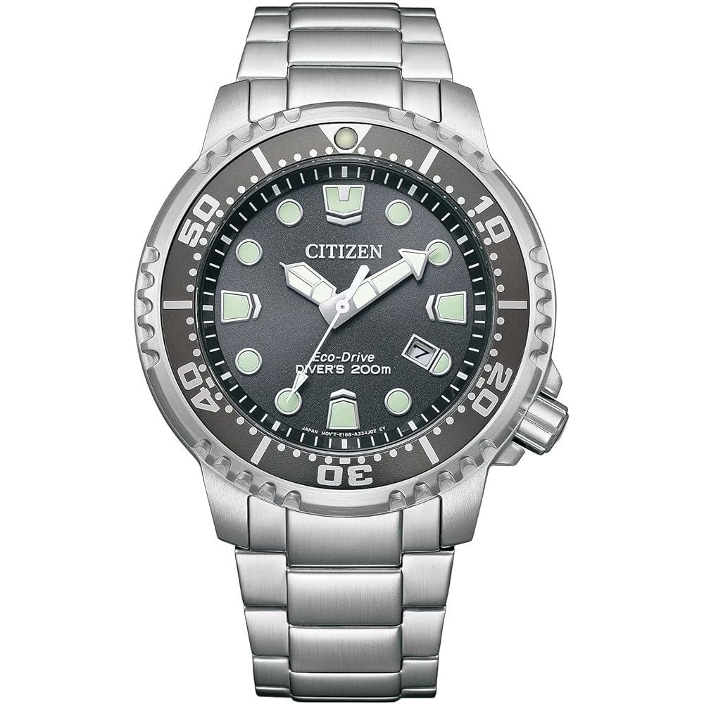 Citizen Promaster BN0165-50H 200m Water Resistant Solar Analog Dive Watch Men's Gray Marine Series