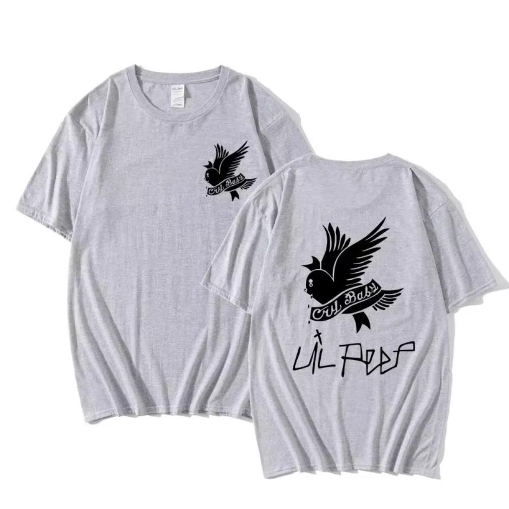 Letní tričko Lil Peep Hip-hopový zpěvák Volné Zábavný potisk Tričko Harajuku Volné Dámské Ležérní Šik Krátký rukáv Topy Dámský Street Top