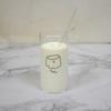 Ins Korean Style Cartoon Glass Cup With Straw Transparent Coffee Milk Tea Mug Water With Straw