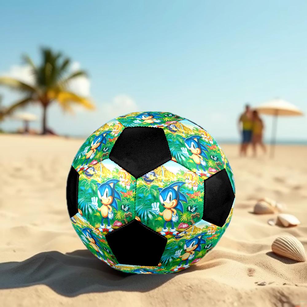 Sonic the Hedgehog2 Soccer Ball Colorful All Ages Machine Stitched PVC Competition Ready Durable High-Bounce.SIZE5