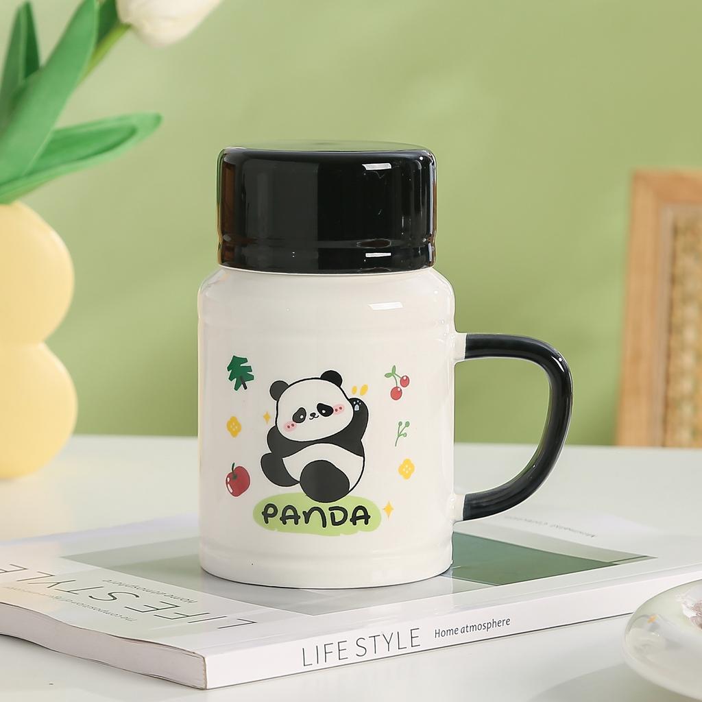 Panda Mug High Precision Cartoon Ceramic Cup with Lid for Boys and Girls' Souvenir Wedding Gift