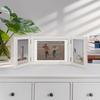 Afuly Fotoram Postkort 2L Storlek Fotoram Snygg Vägghängning Enkel Vit Vikbar Design Fotoram Bröllopspresent Födelsedag Jubileumspresent