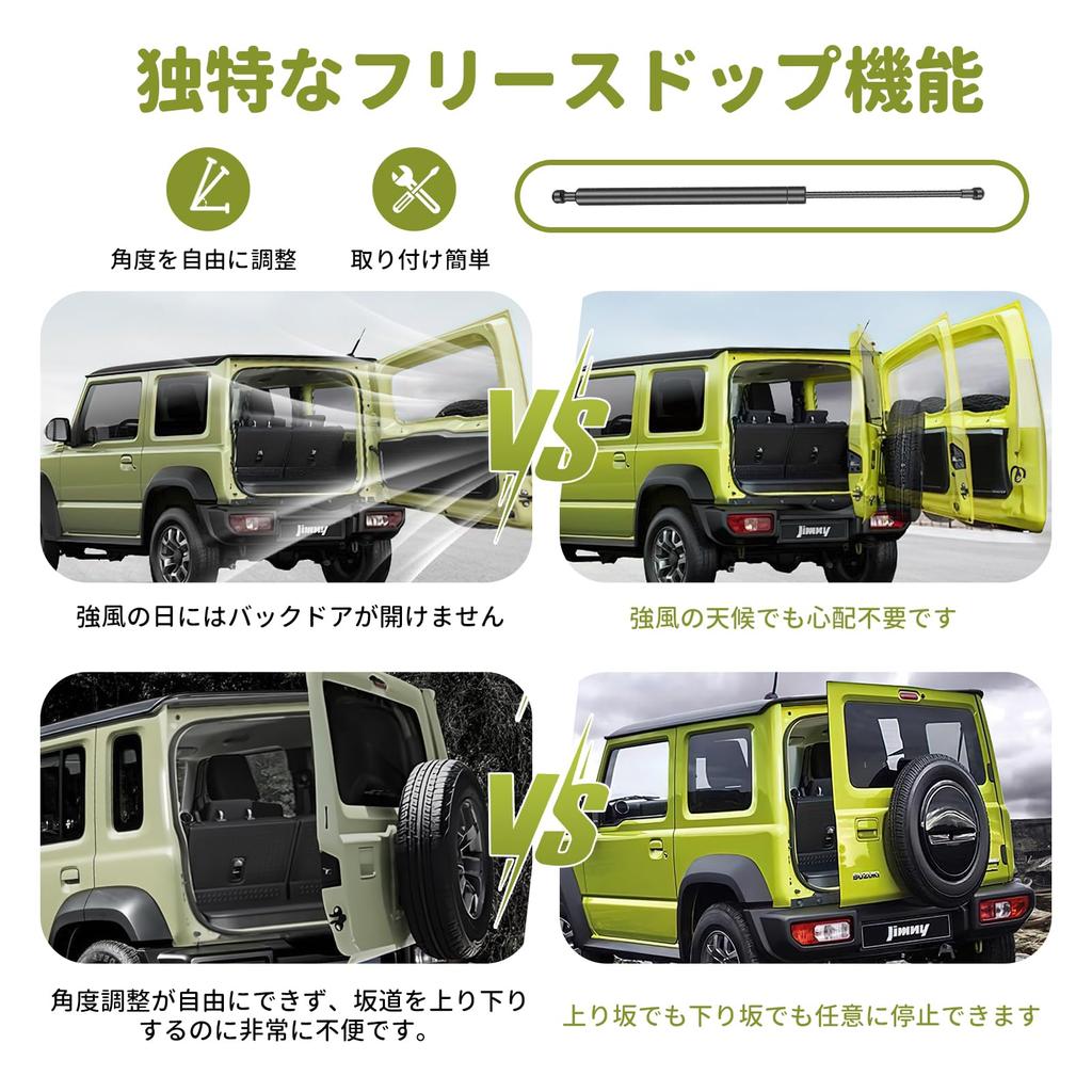 Jimny Back Door Free Position Compatible with and JB74W 2018 Present Jimny Back Door Stepless OEM Door Punch Inspection No Drilling Easy 1 Piece