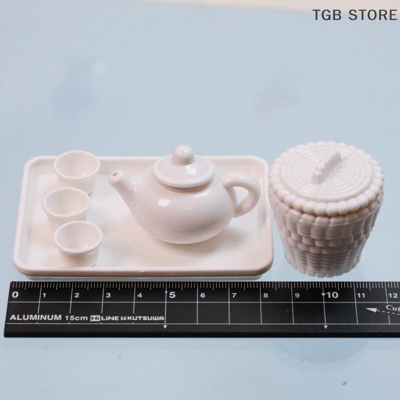 1 Set Teekanne Tasse Tee Ornament Tee-Set Modell Sammlerstück Simulation Tischdekoration Puppenhaus Szenen Zubehör