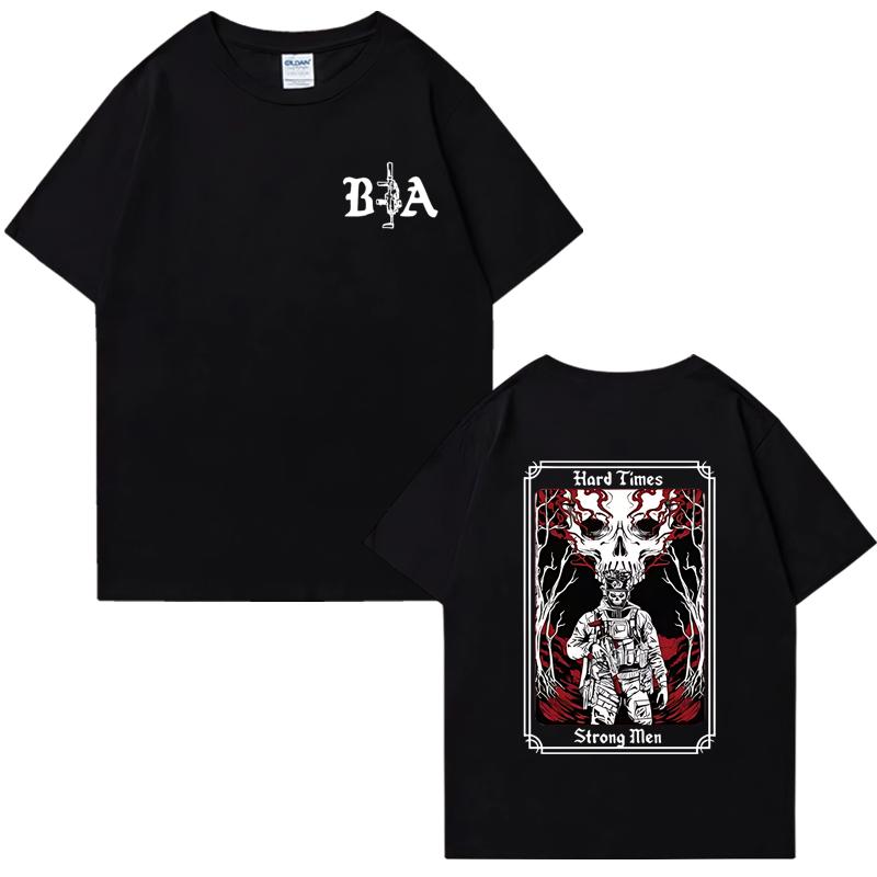 

Тяжёлые времена 2025 Футболка с графическим принтом Братья по оружию Мужская Женская винтажная Оверсайз футболка с коротким рукавом Унисекс 100% хлопковая футболка 4XL