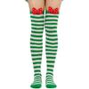 Holiday Lovely 3D Bowknot Striped Over Knee Thigh High Socks for Woman Clothing