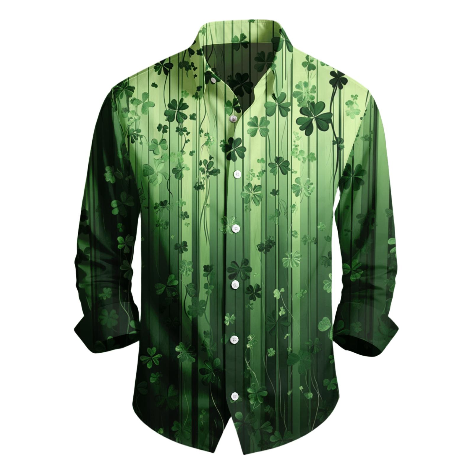 

Мужская повседневная рубашка с длинным рукавом и цифровой печатью, мужская рубашка с длинным рукавом на пуговицах с отложным воротником, тянущаяся в четырех направлениях XL