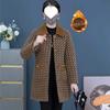 Autumn & Winter Fashionable Mid-Length Plaid Coat for Middle-Aged and Elderly Women