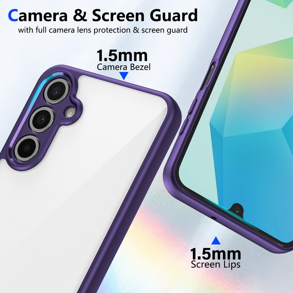 For Samsung Galaxy A16 4G/5G Case Matte Skin Touch Clear PC+TPU Shockproof Phone Back Cover