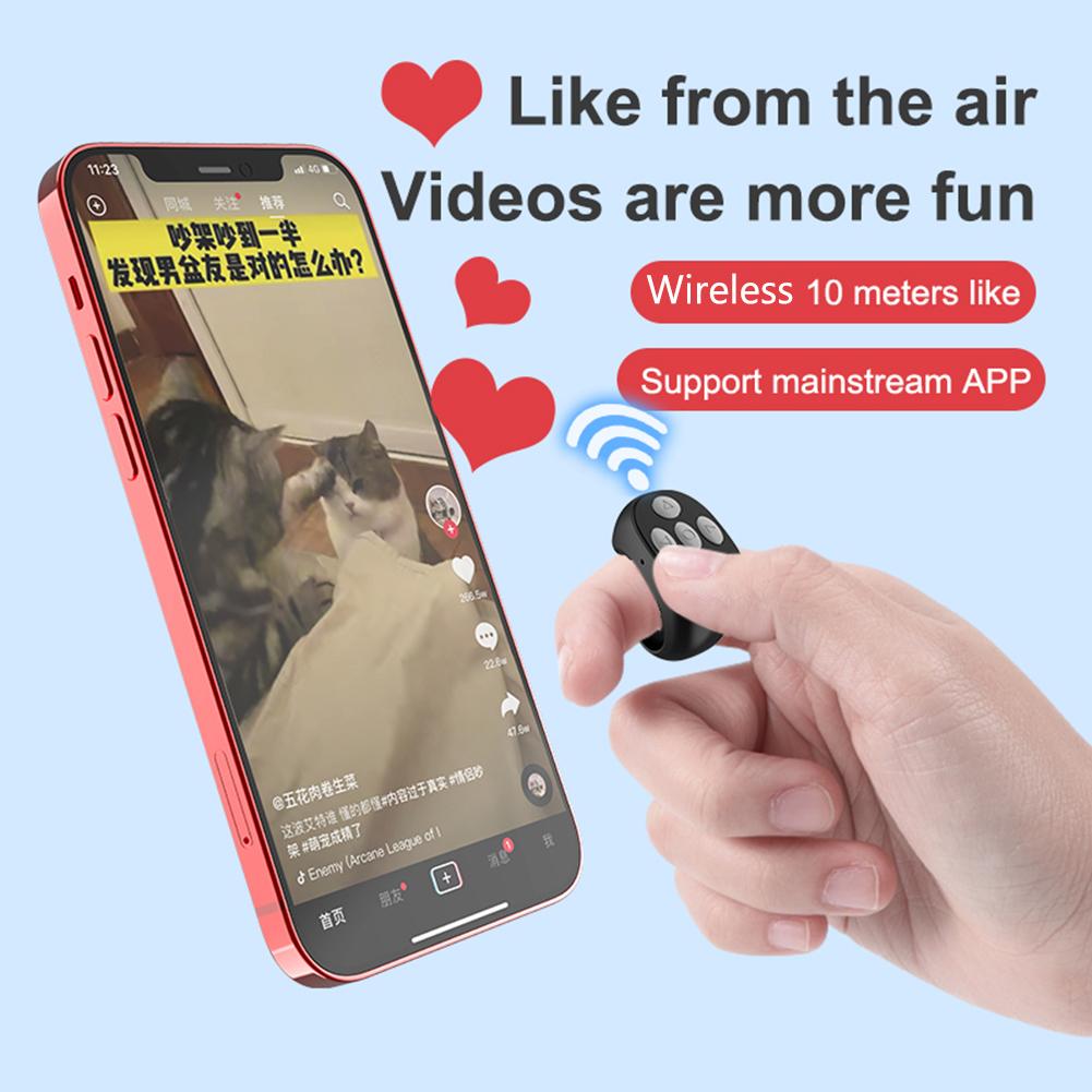 Wireless Bluetooth-compatible Selfie Video Controller Portable Automatic Page Turner Browsing Type-c Charging for Mobile Phone